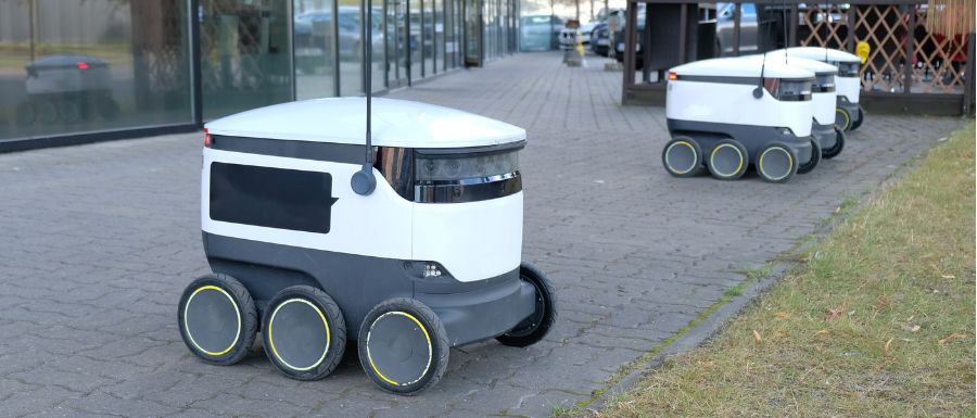 Robot die duurzaam bezorgen van de toekomst weergeeft